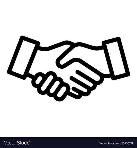 Handshake Icon Outline Style Royalty Free Vector Image