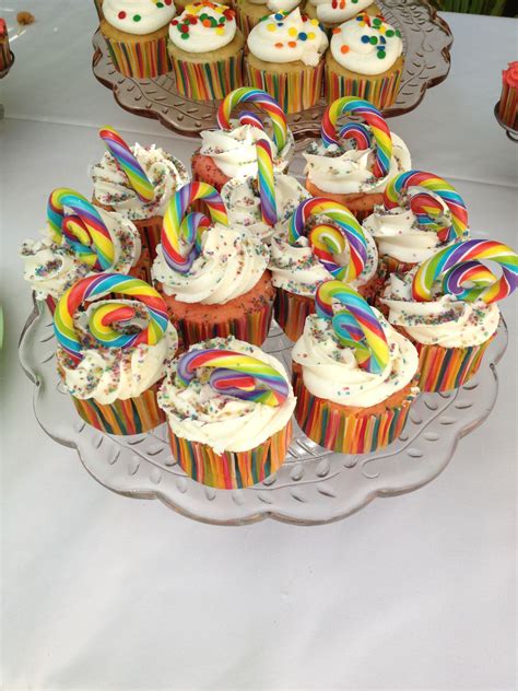 Diy Rainbows And Mustaches Cupcake Bar Diy Birthday Party Diy Rainbow