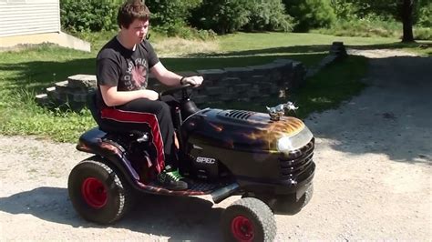 Running And Driving Hot Rod Lawn Tractor 18 Hp Craftsman Lt1000 Youtube