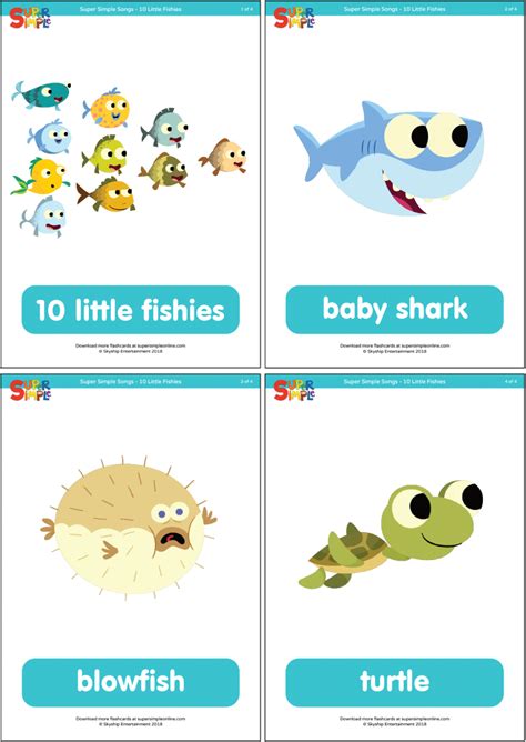 10 Little Fishies Flashcards Super Simple