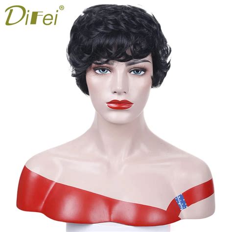 Synthetic Hair Short Curly Wigs 2 Colors Heat Resistant Costumes Party