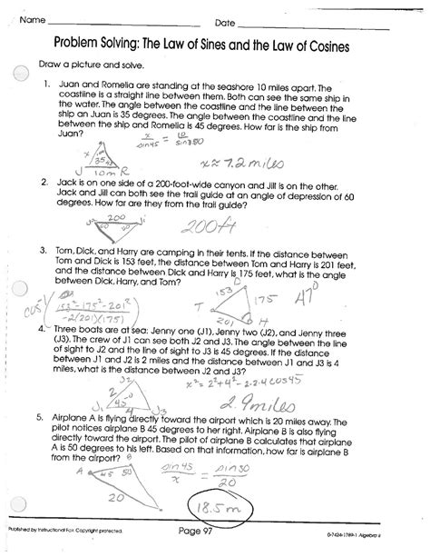 Precalculus midterm review packet answers.pdf glencoe precalculus textbook answers. Math Classes Spring 2012: Pre-Calc - Laws of Sines and ...