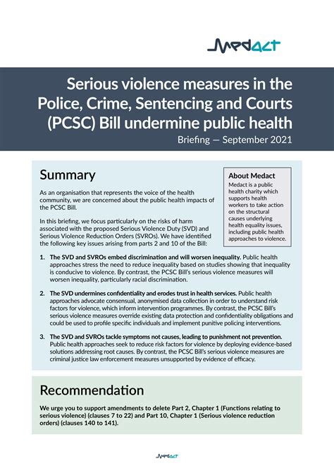 serious violence measures in the police crime sentencing and courts pcsc bill undermine