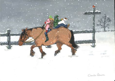 Clydie Joy Hand Illustrated Horse Christmas Card Clydesdale Horse Art