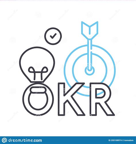 Objective And Key Results Line Icon Outline Symbol Vector
