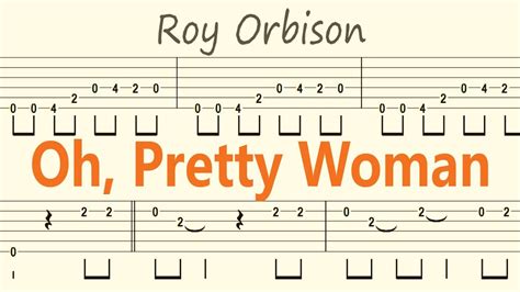 Oh Pretty Woman Roy Orbison Guitar Solo Tab Backingtrack Youtube
