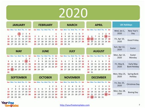 The calendar get updated automatically. Printable calendar 2020 template - Free PowerPoint Templates