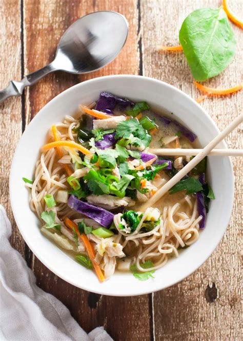 Miso Broth Bowl With Whole Wheat Noodles