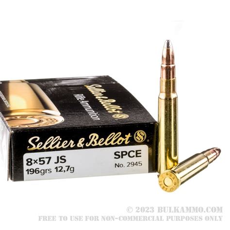 20 Rounds Of Bulk 8x57 Mm Js Mauser Ammo By Sellier And Bellot 196gr Spce