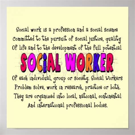 Social Worker Definition Art Poster