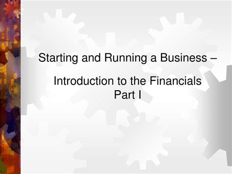 Ppt Starting And Running A Business Introduction To The Financials