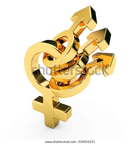 Male Female Sex Symbols Golden Isolated Stock Illustration 236056231