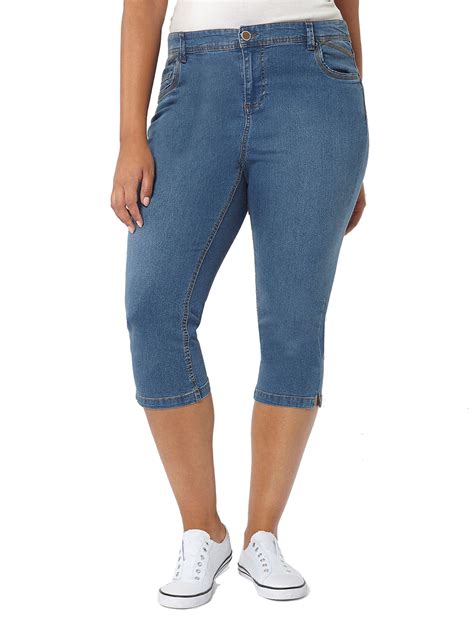 Denim Cropped Denim Jeans Plus Size 14 To 32