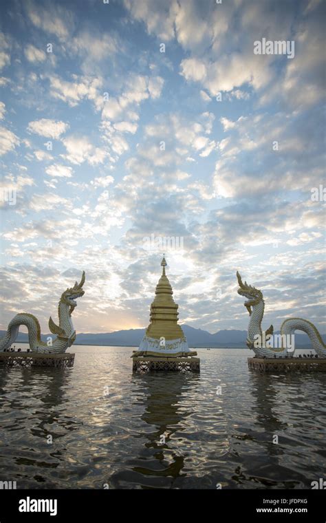 Thailand Phayao Lake Phayanak Naga Statue Stock Photo Alamy