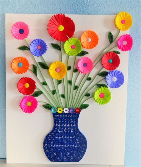 Flowers in vase | Bricolage fête des mères, Travaux manuels, Fete des meres