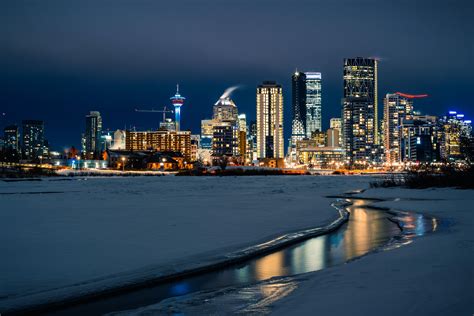 Calgary Skyline At Night Sony A7iii 55mm 18 Rsonyalpha