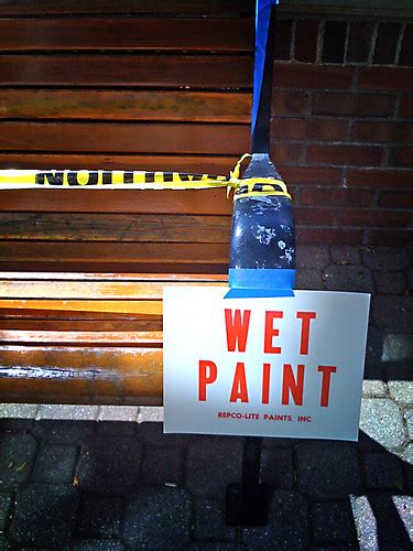 Wet Paint Wet Paint Sign On A Bench Downtown Holland Mich Flickr