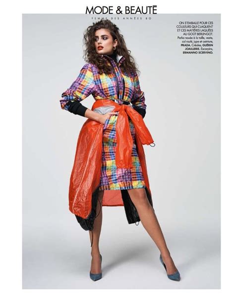 Embracing Print Taylor Hill Models Prada Parka Skirt Jacket And Belt