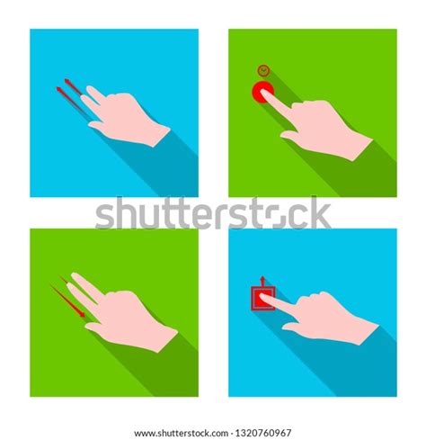 Bitmap Illustration Touchscreen Hand Symbol Collection Stock