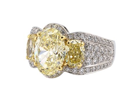 900924 Krypell Platinum Gold Gia Fancy Yellow Diamond 3 Stone Engage