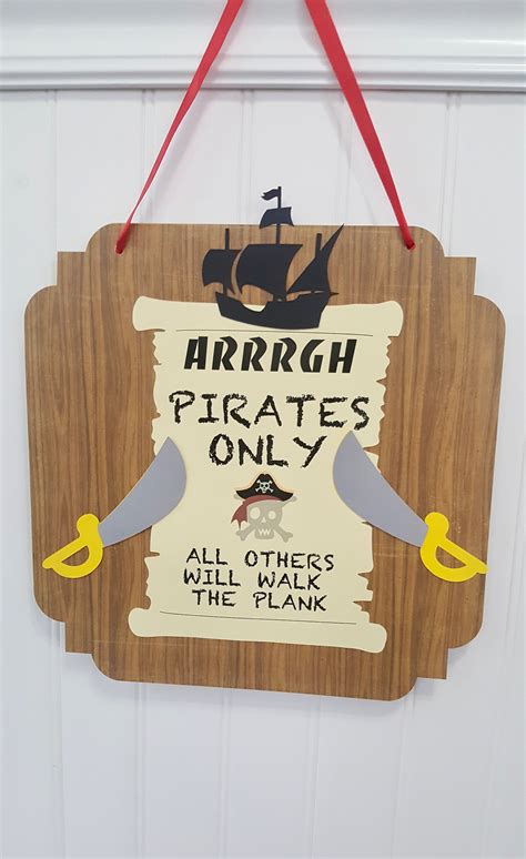 Pirate Door Sign Pirate Party Welcome Sign Pirates Only Etsy