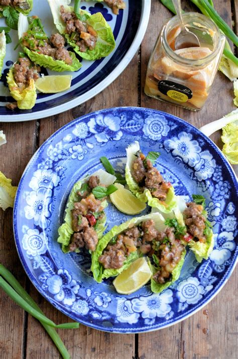 Spicy Beef Larb Lettuce Wraps Lavender And Lovage