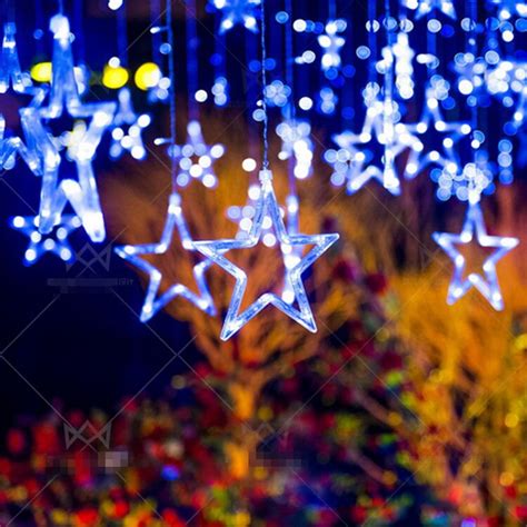 12 Led Star Lights Flashing Lights String Starry Five Pointed Star