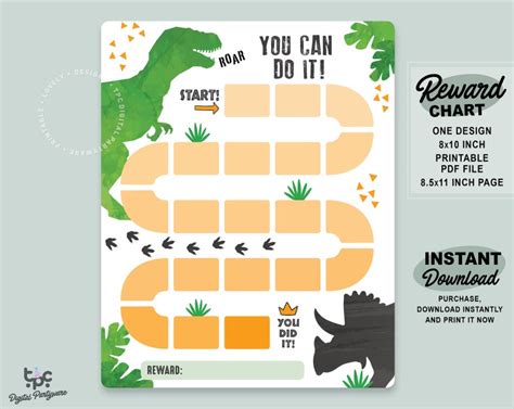 Printable Dinosaur Reward Chart Dinosaur Kids Behavior
