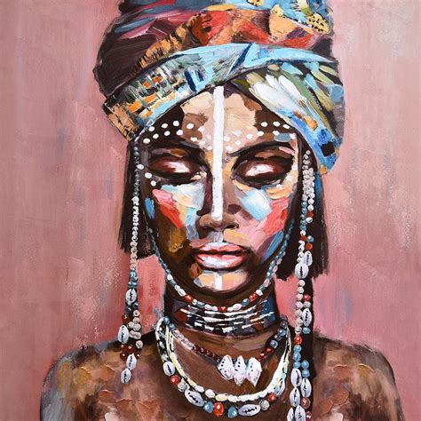 لوحة فنية جدارية كبيرة مطبوعة على القماش، لوحات زيتية لفتاة امريكية افريقية سوداء، صور ثلاثية