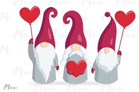 Valentine Gnomes Svg . V2