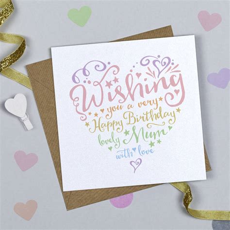 Heart And Soul Rainbow Mum Birthday Card By Michelle Fiedler Design