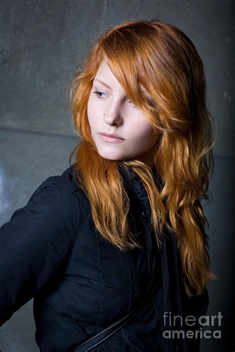 Moody Portrait Of A Beautiful Young Redhead Girl Photograph By Alstair