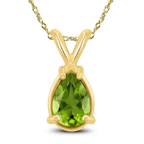 Szul Jewelry 14k Yellow Gold 7x5mm Pear Peridot Pendant