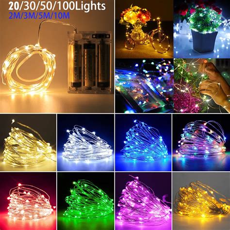 20 Led Fairy String Lights Battery Operated Micro Rice Wire Copper