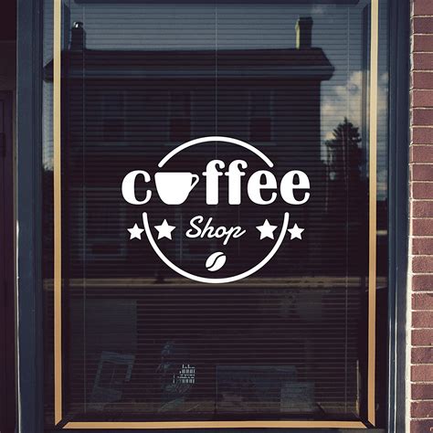 Coffee Shop Window Sign Vinyl Graphics Sticker Shop Cafe Coffee Shop