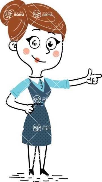 Hand Drawn Style Female Teacher Cartoon Character Point Graphicmama