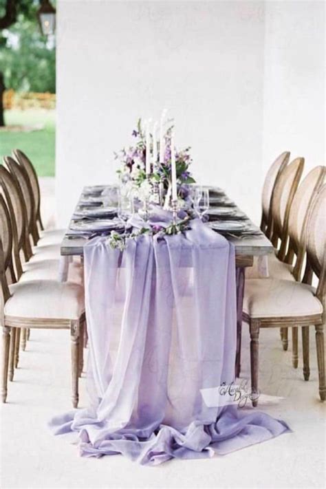 Lavender Gauze Table Runner Boho Wedding Decor Lavender Etsy Lilac