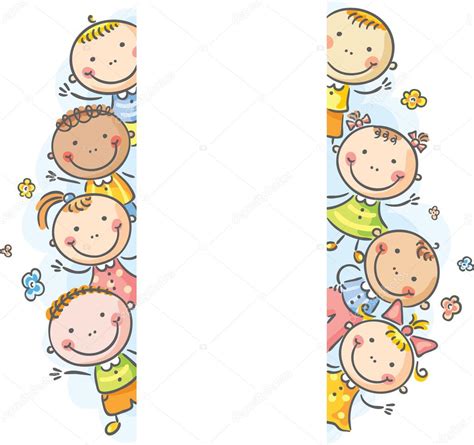 Frame Or Borders With Kids Peeping Out Stock Vector Image By ©katerina