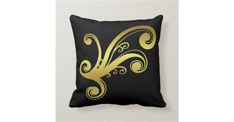 Elegant Golden Victorian Swirl Decor Throw Pillow Zazzle