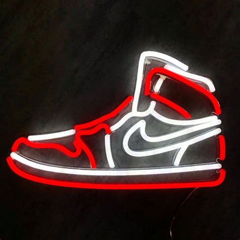 Air Jordan 1 Led Neon Sign Maxi Size Neon Shoes Nike Neon Air Jordans