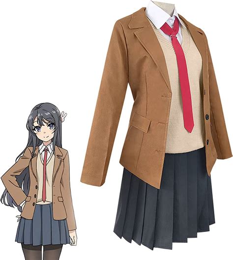 Zhongkaihua Sakurajima Mai Cosplay Uniform Mai Sakurajima Cosplay Wig Rascal Does Not Dream Of