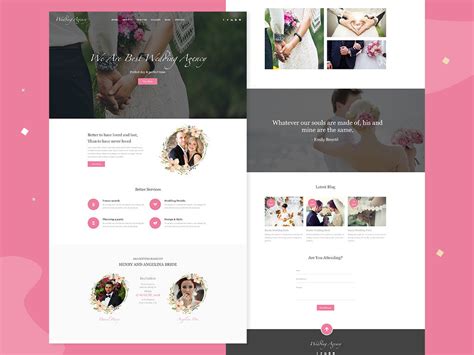 wedding website design  adobe xd templates