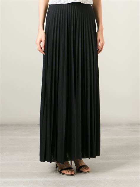 Theory Pleated Maxi Skirt In Black Lyst