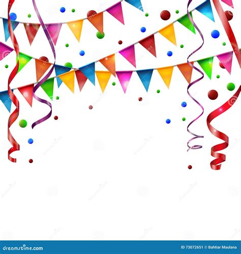 Birthday Flags With Ribbon Stock Vector Illustration Of Confetti
