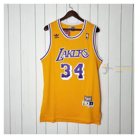 Camiseta Nba Shaquille Oneal 34 Los Angeles Lakers Retro Clásica