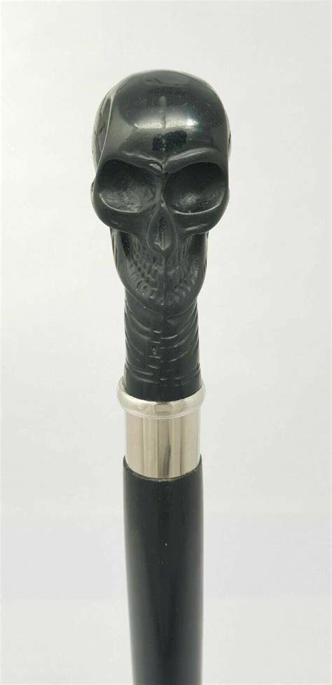 Solid Skull Head Handle Vintage Stylish Wooden Walking Cane Etsy