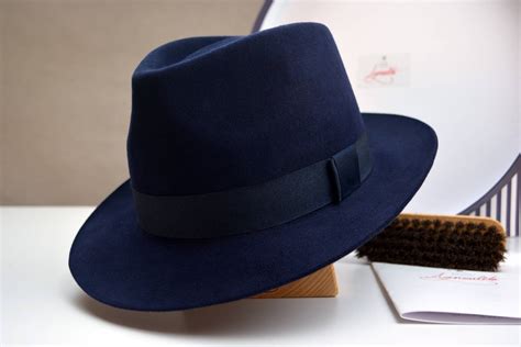 Fedora The Doyen Navy Blue Fedora Hat For Men Mens Etsy Fedora Hat