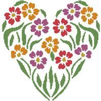 Get unlimited access to hundreds of free patterns. "Flower Heart 2" | Cross Stitch Pattern