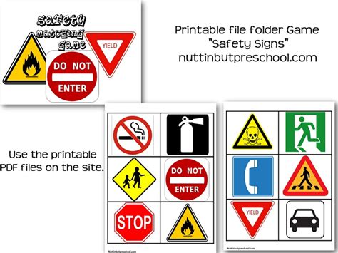 Safety Sign Matching File Folder Game Nuttin But Preschool
