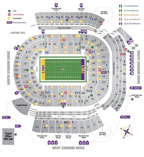 Lsu Tiger Stadium Seating Chart With Rows And Seat Numbers